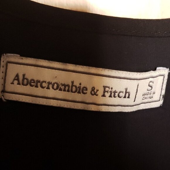 Abercrombie & Fitch Womens Black Silky Ruffle Strap Sleeveless Blouse Small - Picture 4 of 4